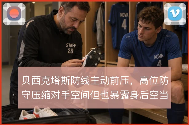 贝西克塔斯防线主动前压，高位防守压缩对手空间但也暴露身后空当